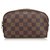 Louis Vuitton marrón Damier Ebene bolsa de cosméticos Castaño Lienzo  ref.117469