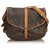 Louis Vuitton Brown Monogram Saumur 35 Leather Cloth  ref.117490