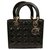Lady Dior Christian Dior Handtaschen Schwarz Lackleder  ref.117632
