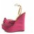 Charlotte Olympia Pink Velour Platform Wedge Sandal Velvet Cloth  ref.117710