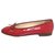 Chanel vermelho patente Ballet Flats Couro Couro envernizado  ref.117898