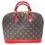 Louis Vuitton Alma PM Brown Red Leather Cloth  ref.118709