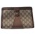 Gucci Sherry Line GG Clutch Bag Brown Cloth  ref.118721