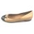Chanel Brown Cap-Toe Ballet Flats Black Light brown Leather  ref.118822