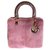 LADY DIOR Pink Dark grey Exotic leather Fur  ref.118854