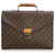 Louis Vuitton Brown Monogram Serviette Conseiller Leather Cloth  ref.119001