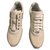 Chanel sneakers white / blue gray leather and tweed Eggshell  ref.169844