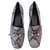 Gucci Hoesebit chaussures plates Cuirs exotiques Python Bleu  ref.119338