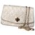 Chanel Gripoix crystals flap vintage bag Beige Cream Silk Lace  ref.119623