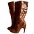 Diesel Perforierte Lederstiefel mit Absatz Cognac