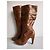 Diesel Perforierte Lederstiefel mit Absatz Cognac - Ansicht 7