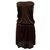 Paul & Joe Strapless silk blend dress Brown Viscose  ref.119698