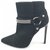 Yves Saint Laurent YSL Black Suede Ankle Boot Leather  ref.119899