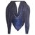Louis Vuitton Bufanda del monograma Azul Seda  ref.119934