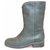 Chanel Gray Leather Ankle Boots Grey  ref.120066