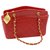 Chanel Mini Shopper Roja Cuero  ref.120148