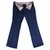 Gucci Pantalones, polainas Azul oscuro Seda Lana  ref.120299