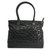 La bolsa de asas de lona acolchada negra de Chanel Negro Cuero Lienzo Paño  ref.120386