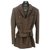 Tailleur Chanel veste jupe Laine Marron Noir  ref.120971