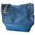 Chanel Handbags Blue Leather  ref.121095