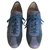 basket sneakers in jeans and leather canvas Elizabeth Stuart 38 Blue Denim  ref.121165