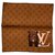 Louis Vuitton poche carrée Soie Marron  ref.121217