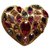 Yves Saint Laurent Rotes Herz Anhänger Brosche Glas  ref.121500