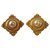 Yves saint laurent Classic clip earrings White Golden Metal  ref.121541