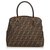 Fendi Brown Zucca Jacquard Handbag Leather Cloth  ref.121774