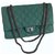 Chanel 2.55 Reissue 28 cm Grand sac à rabat 226 Cuir Toile Vert Vert clair Turquoise  ref.121832
