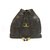 Chanel CC Black Caviar Leather Large Vintage Drawstring Backpack front pocket  ref.121849