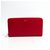 Céline Celine Red Zipped Multifunction Wallet Rosso Pelle Vitello simile a un vitello  ref.121968