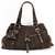 Céline Celine Brown Canvas Shoulder Bag Dark brown Leather Cloth Pony-style calfskin Cloth  ref.121976