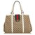 Tote bag con logo Jacquard New Ladies Gucci Brown GG Marrone Multicolore Pelle Panno  ref.122033