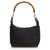 Gucci Black Bamboo Nylon Handbag Leather Cloth  ref.122057