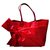 Valentino Red Patent Leather Bow Bolsa de Ombro Vermelho Couro envernizado  ref.122124