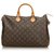 Louis Vuitton Brown Monogram Speedy 35 Leather Cloth  ref.122225