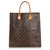 Louis Vuitton Brown Monogram Sac Plat Leather Cloth  ref.122241