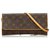 Louis Vuitton Brown Monogram Pochette Twin GM Leather Cloth  ref.122257