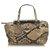 Fendi Brown Python Handbag Beige Dark brown Leather Plastic  ref.122270