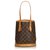 Louis Vuitton Brown Monogram Petit Bucket Leather Cloth  ref.122273