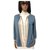 CHANEL Blue Cardigan with Gold Chain Gr.44 Cashmere Logo Light blue  ref.122390