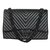 Chanel SO Black with chevron Leather  ref.122827