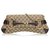 Gucci Brown GG Horsebit Jacquard Chain Baguette Beige Golden Leather Cloth  ref.122898