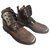 Louis Vuitton Men's boots Silvery Chocolate Leather Metal  ref.123008