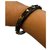 Sublime Chanel-Armband aus schwarzem Harz mit CC-Logo aus beunruhigtem Metall und farbigen Strasssteinen Mehrfarben  ref.123011