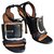 Sandalo con fibbia Givenchy con tacco Nero Argento Pelle Metallo  ref.123035