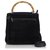 Gucci Black Bamboo Suede Satchel Leather Wood  ref.123081