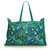 Hermès Hermes Green Printed Canvas Tote Blue Light green Turquoise Cloth Cloth  ref.123119