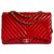 Classique Chanel Maxi chevron rouge Cuir vernis  ref.123147